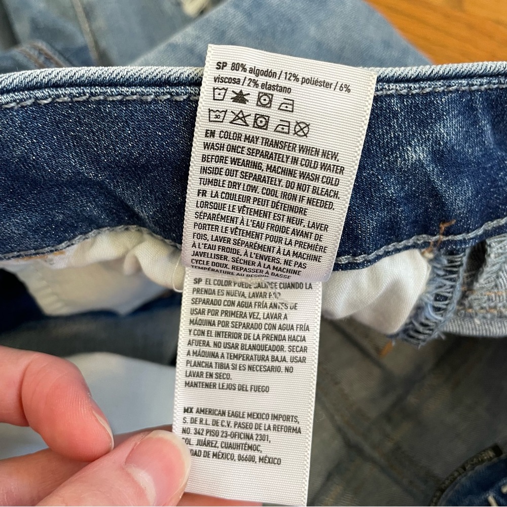 AMERICAN EAGLE AE Ne(x)t Level Curvy High-Waisted Jegging Ripped Patched 4 CURVY - Picture 13 of 16